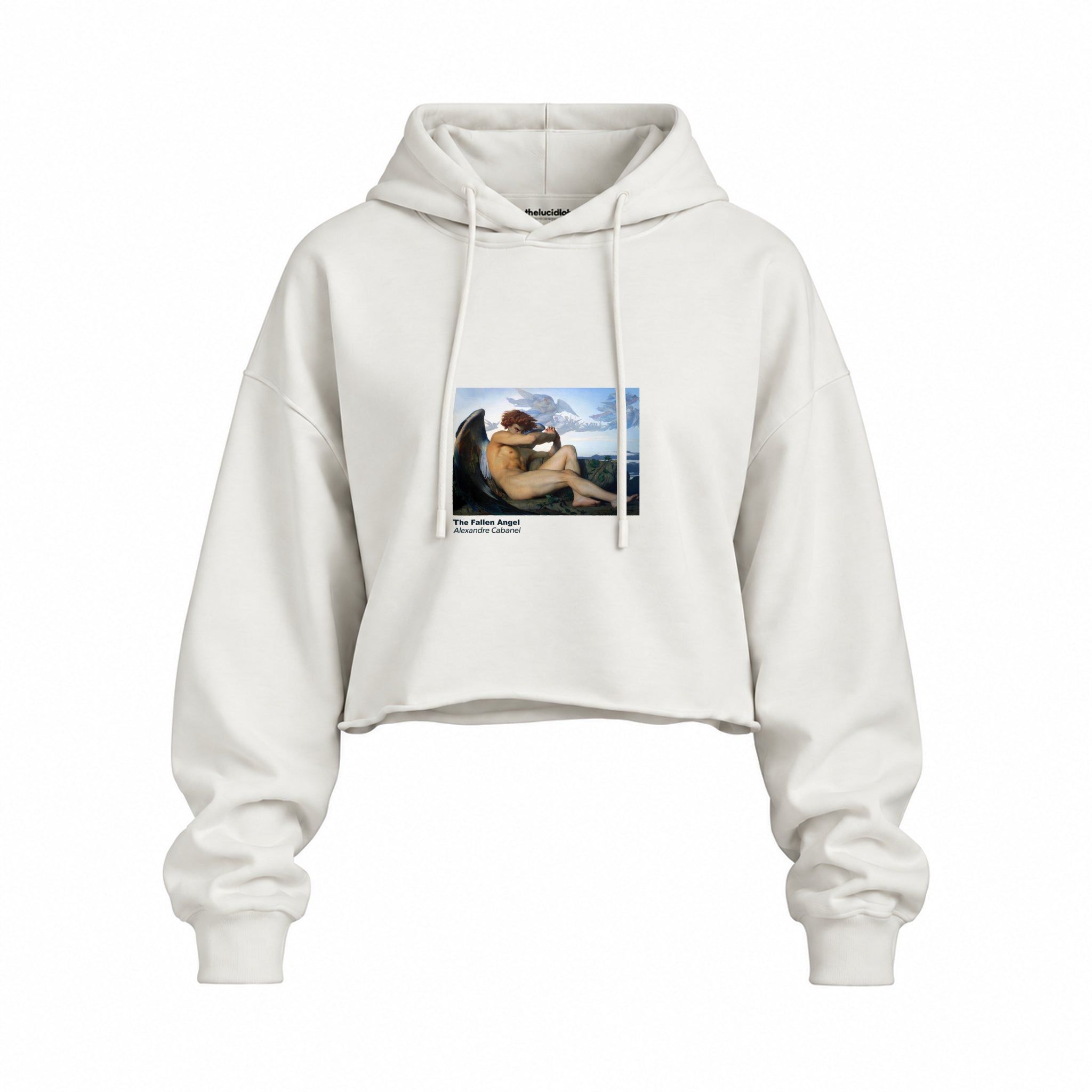 The Fallen Angel Oversize Crop Hoodie – Beyaz