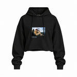 The Fallen Angel Oversize Crop Hoodie – Siyah