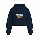 The Fallen Angel Oversize Crop Hoodie – Lacivert
