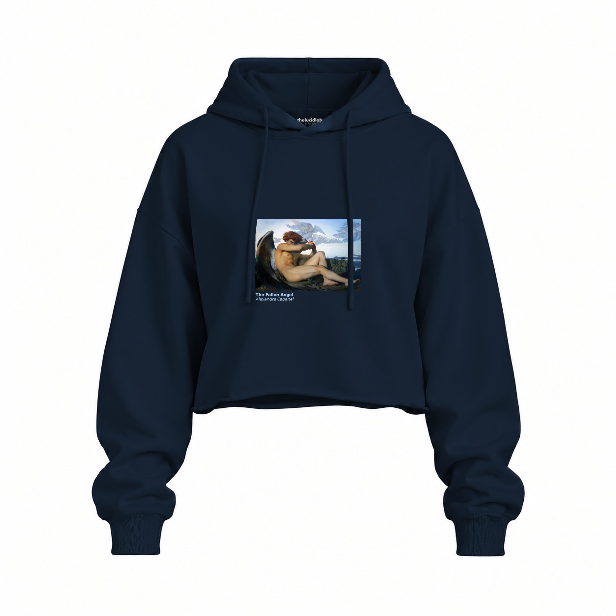 The Fallen Angel Oversize Crop Hoodie – Lacivert