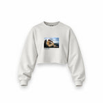 The Fallen Angel Oversize Crop Sweatshirt – Beyaz