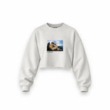 The Fallen Angel Oversize Crop Sweatshirt – Beyaz