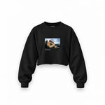 The Fallen Angel Oversize Crop Sweatshirt – Siyah