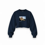 The Fallen Angel Oversize Crop Sweatshirt – Lacivert
