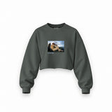 The Fallen Angel Oversize Crop Sweatshirt – Antrasit