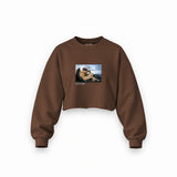 The Fallen Angel Oversize Crop Sweatshirt – Kahverengi