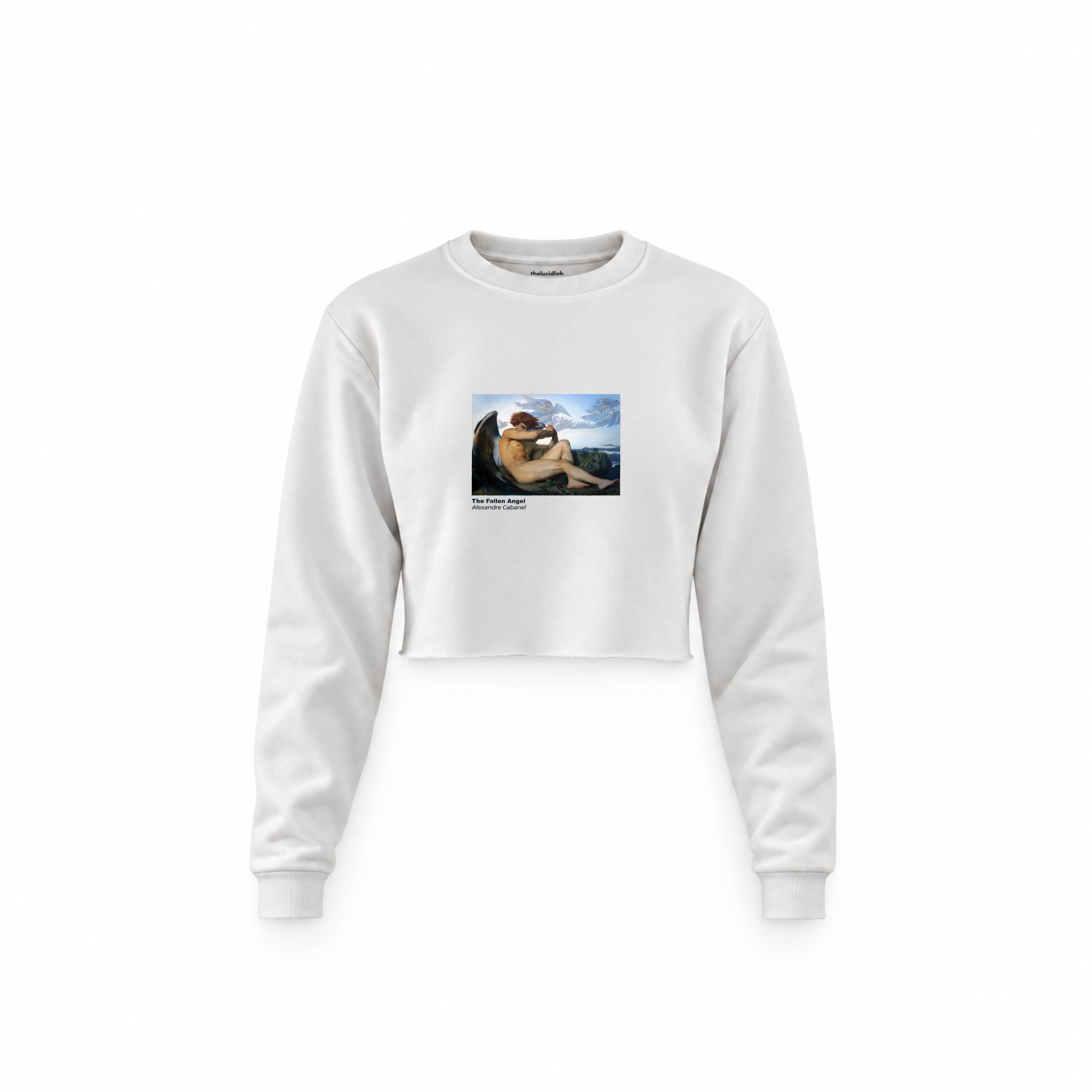 The Fallen Angel Crop Sweatshirt – Beyaz