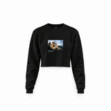 The Fallen Angel Crop Sweatshirt – Siyah