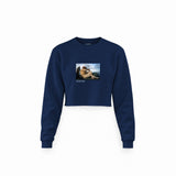 The Fallen Angel Crop Sweatshirt – Lacivert
