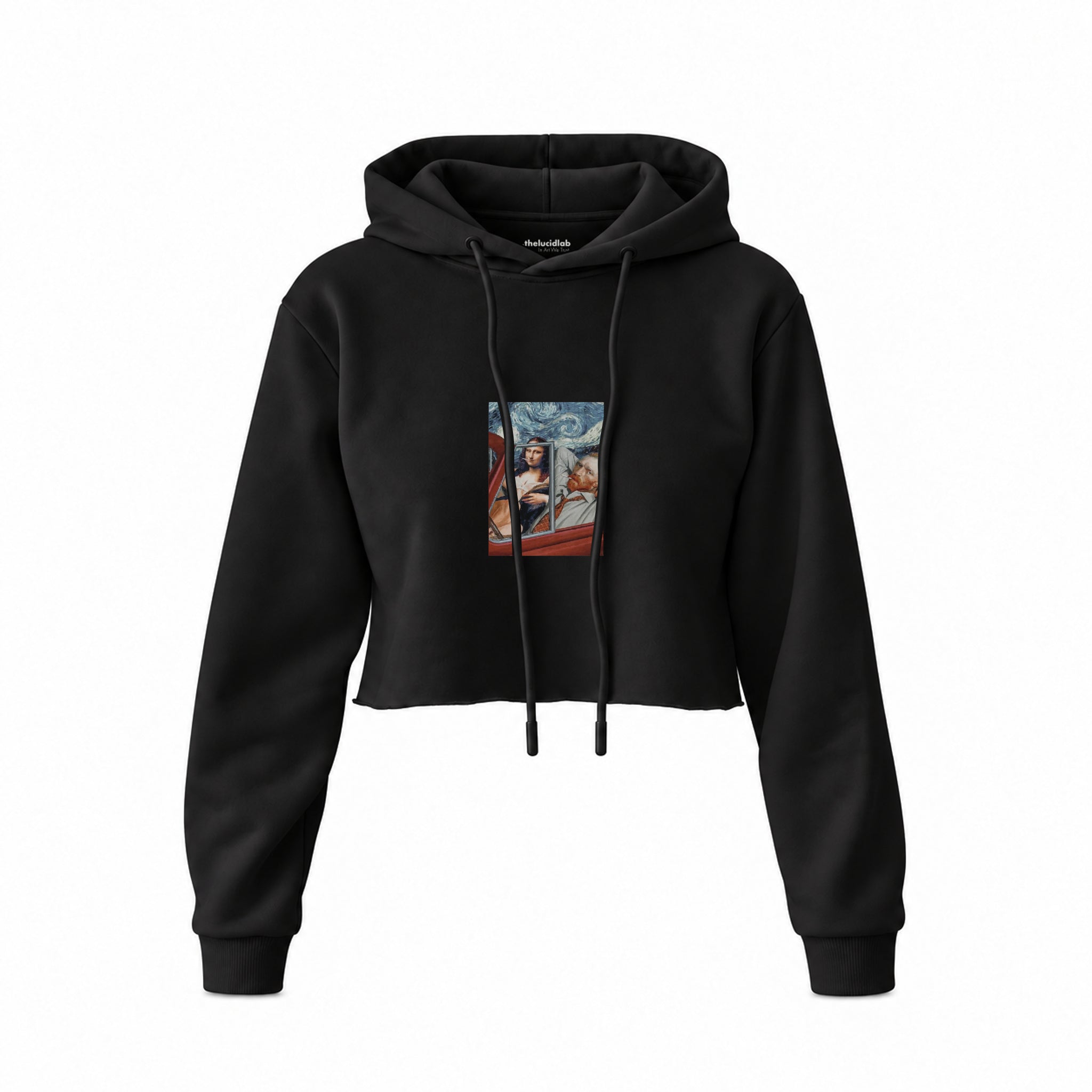 Mona and van Gogh's Secret Crop Hoodie – Siyah