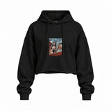 Mona and van Gogh's Secret Oversize Crop Hoodie – Siyah