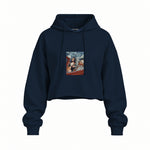 Mona and van Gogh's Secret Oversize Crop Hoodie – Lacivert
