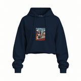 Mona and van Gogh's Secret Oversize Crop Hoodie – Lacivert