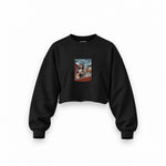Mona and van Gogh's Secret Oversize Crop Sweatshirt – Siyah