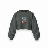 Mona and van Gogh's Secret Oversize Crop Sweatshirt – Antrasit