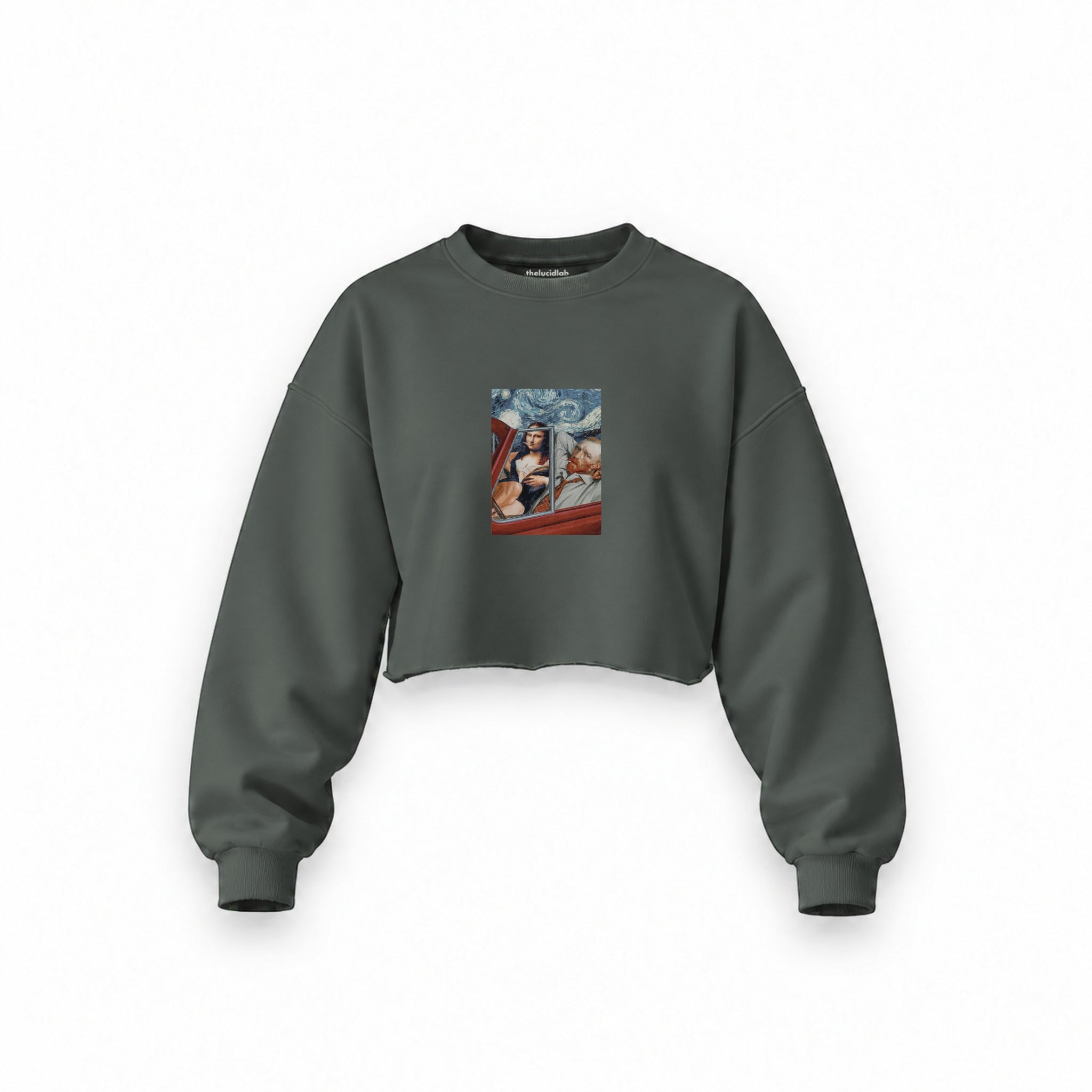 Mona and van Gogh's Secret Oversize Crop Sweatshirt – Antrasit