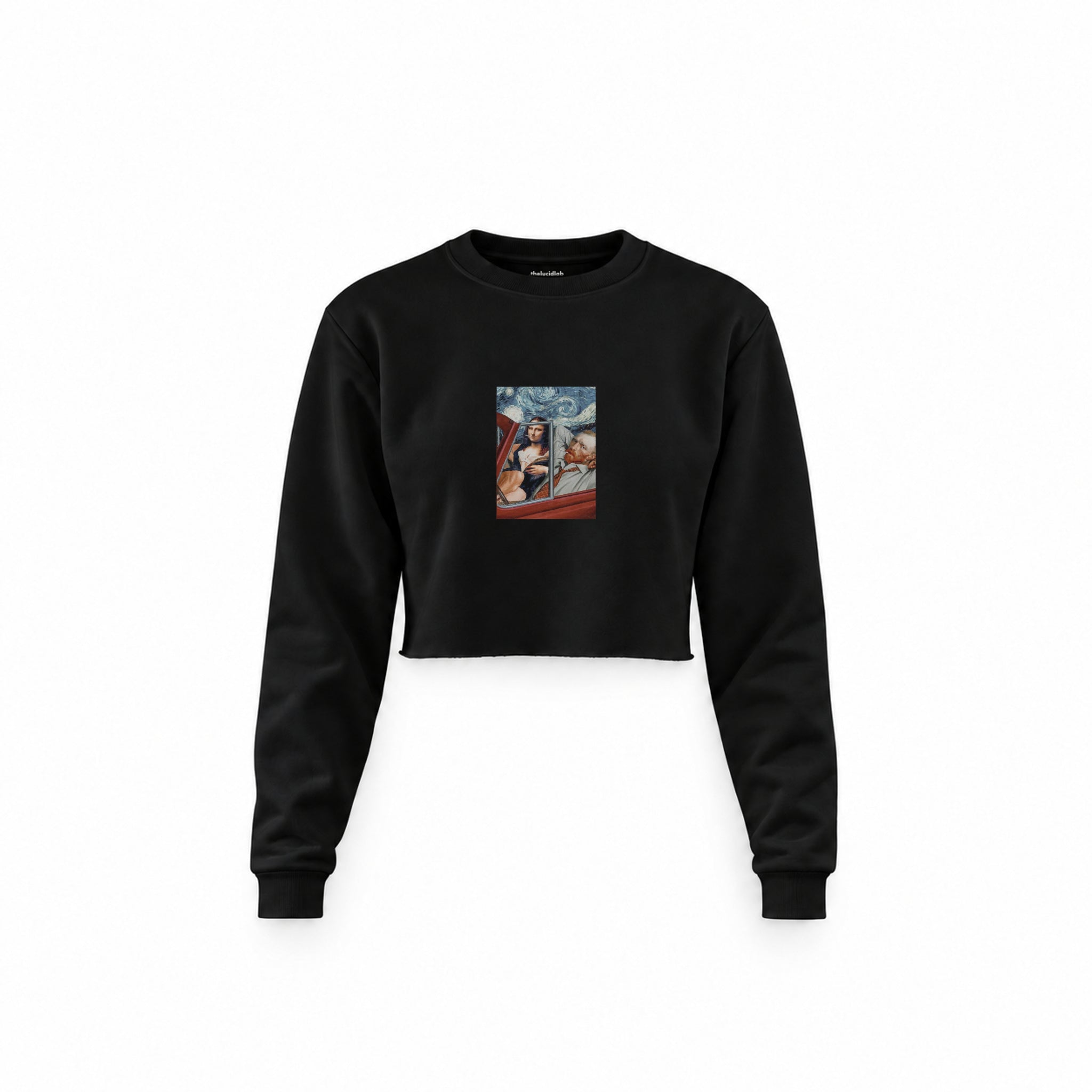 Mona and van Gogh's Secret Crop Sweatshirt – Siyah