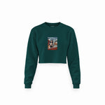 Mona and van Gogh's Secret Crop Sweatshirt – Koyu Yeşil