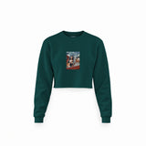 Mona and van Gogh's Secret Crop Sweatshirt – Koyu Yeşil