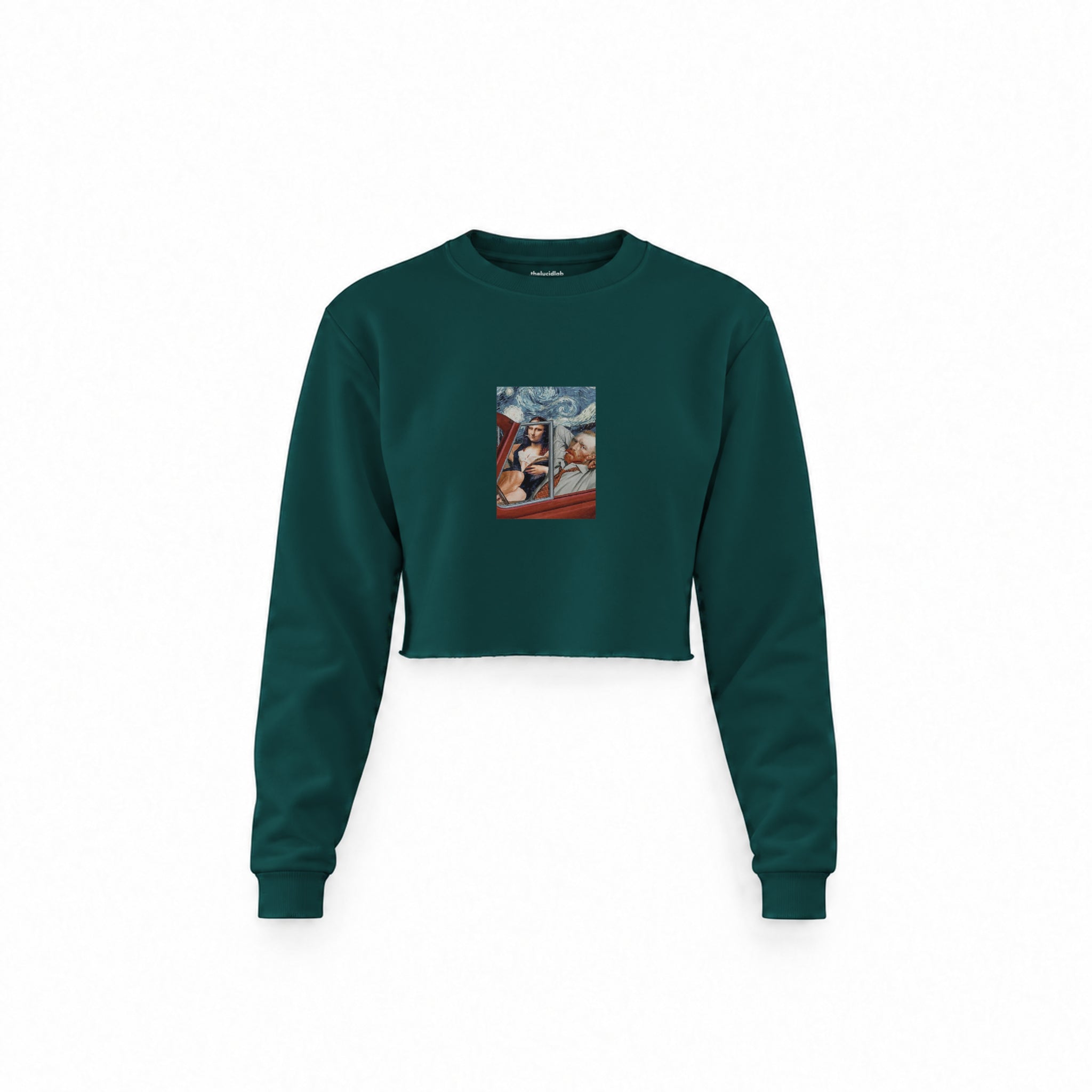 Mona and van Gogh's Secret Crop Sweatshirt – Koyu Yeşil