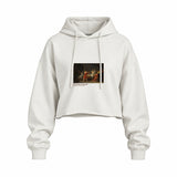 The Death of Socrates Oversize Crop Hoodie – Beyaz