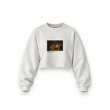 The Death of Socrates Oversize Crop Sweatshirt – Beyaz