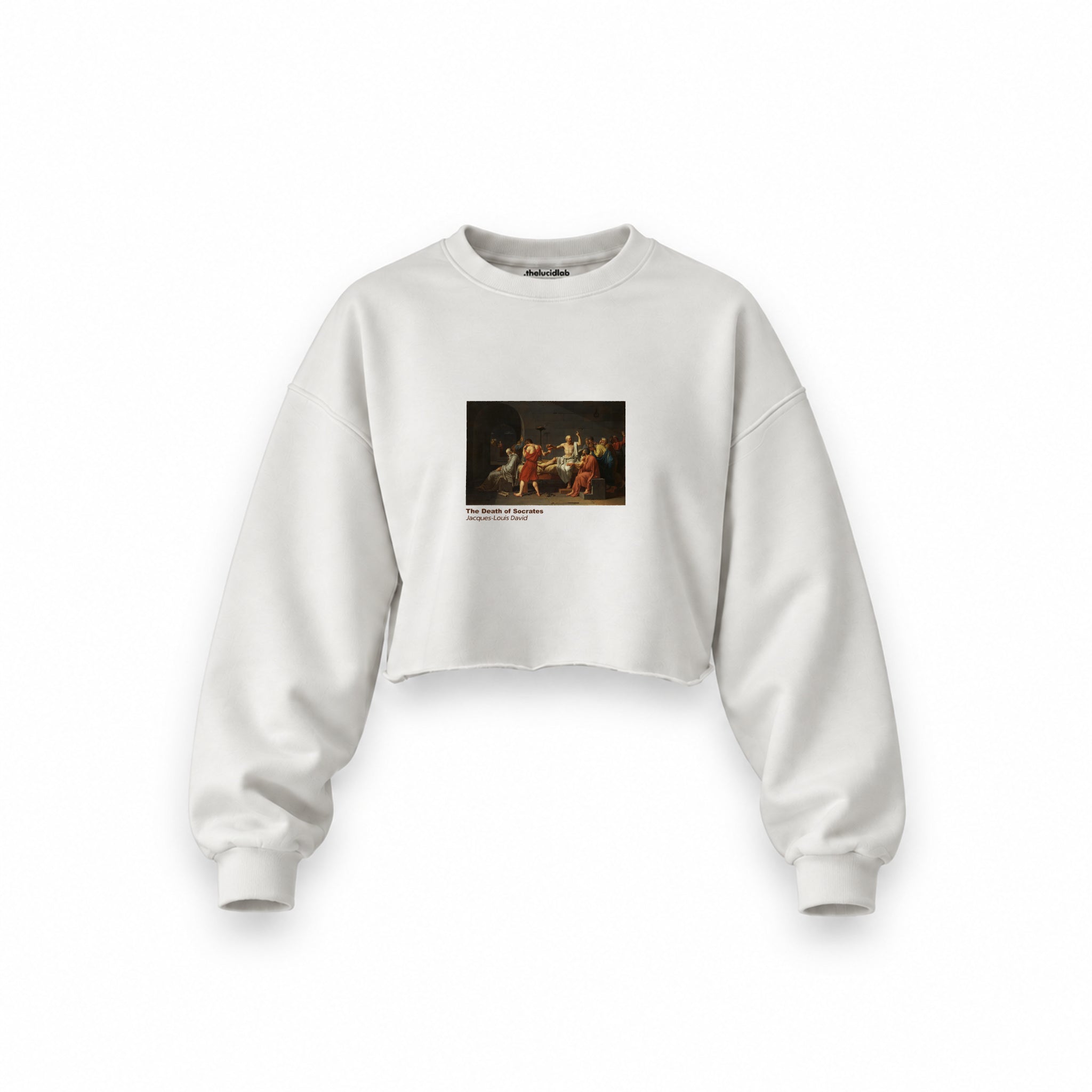 The Death of Socrates Oversize Crop Sweatshirt – Beyaz
