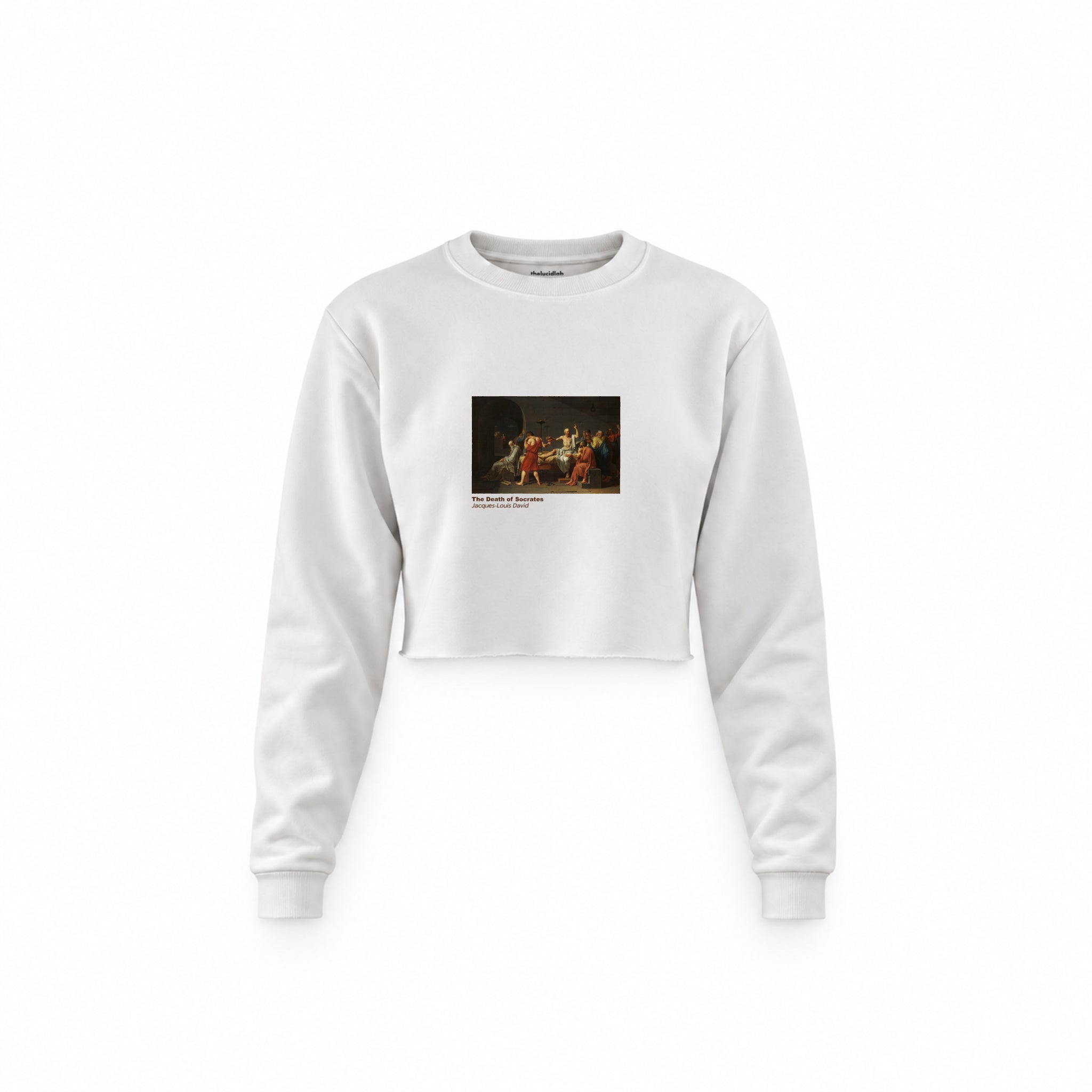 The Death of Socrates Crop Sweatshirt – Beyaz