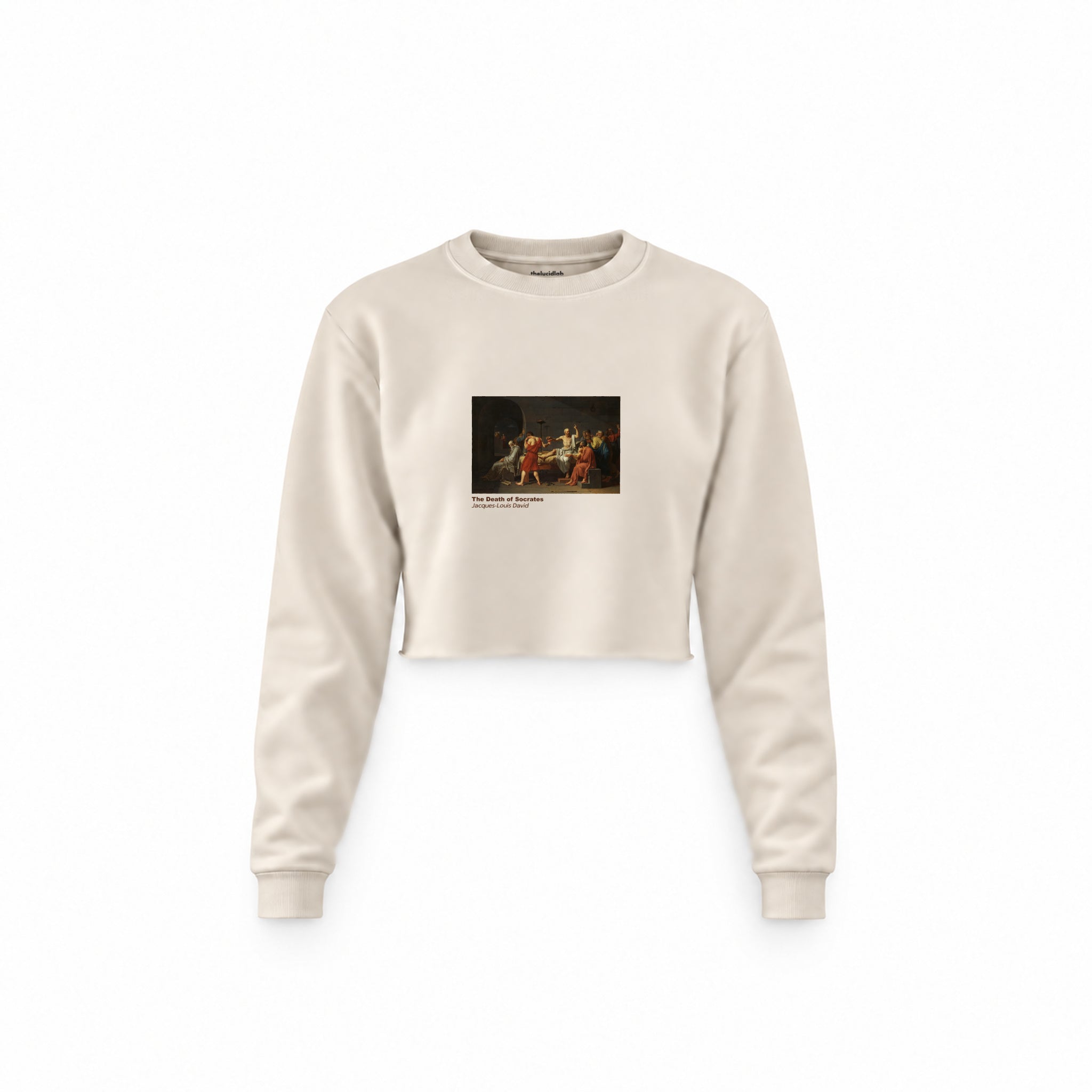 The Death of Socrates Crop Sweatshirt – Krem