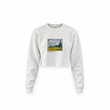 Wheat Field with Cypresses Crop Sweatshirt – Beyaz