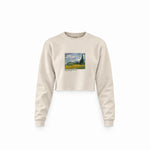 Wheat Field with Cypresses Crop Sweatshirt – Krem