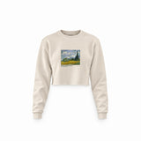 Wheat Field with Cypresses Crop Sweatshirt – Krem