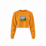 Wheat Field with Cypresses Crop Sweatshirt – Turuncu