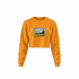Wheat Field with Cypresses Crop Sweatshirt – Turuncu