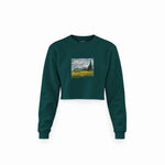 Wheat Field with Cypresses Crop Sweatshirt – Koyu Yeşil