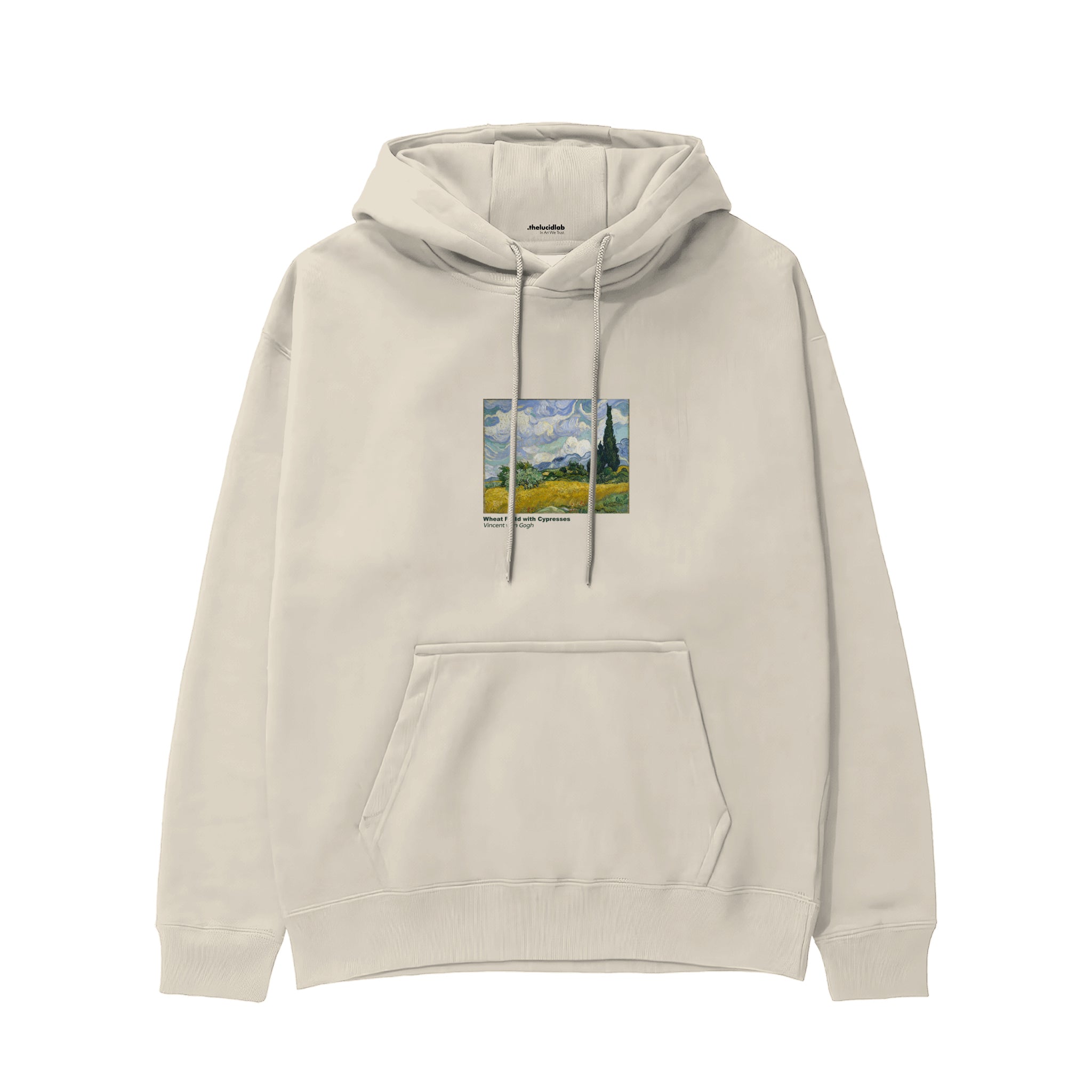Wheat Field with Cypresses Hoodie – Krem
