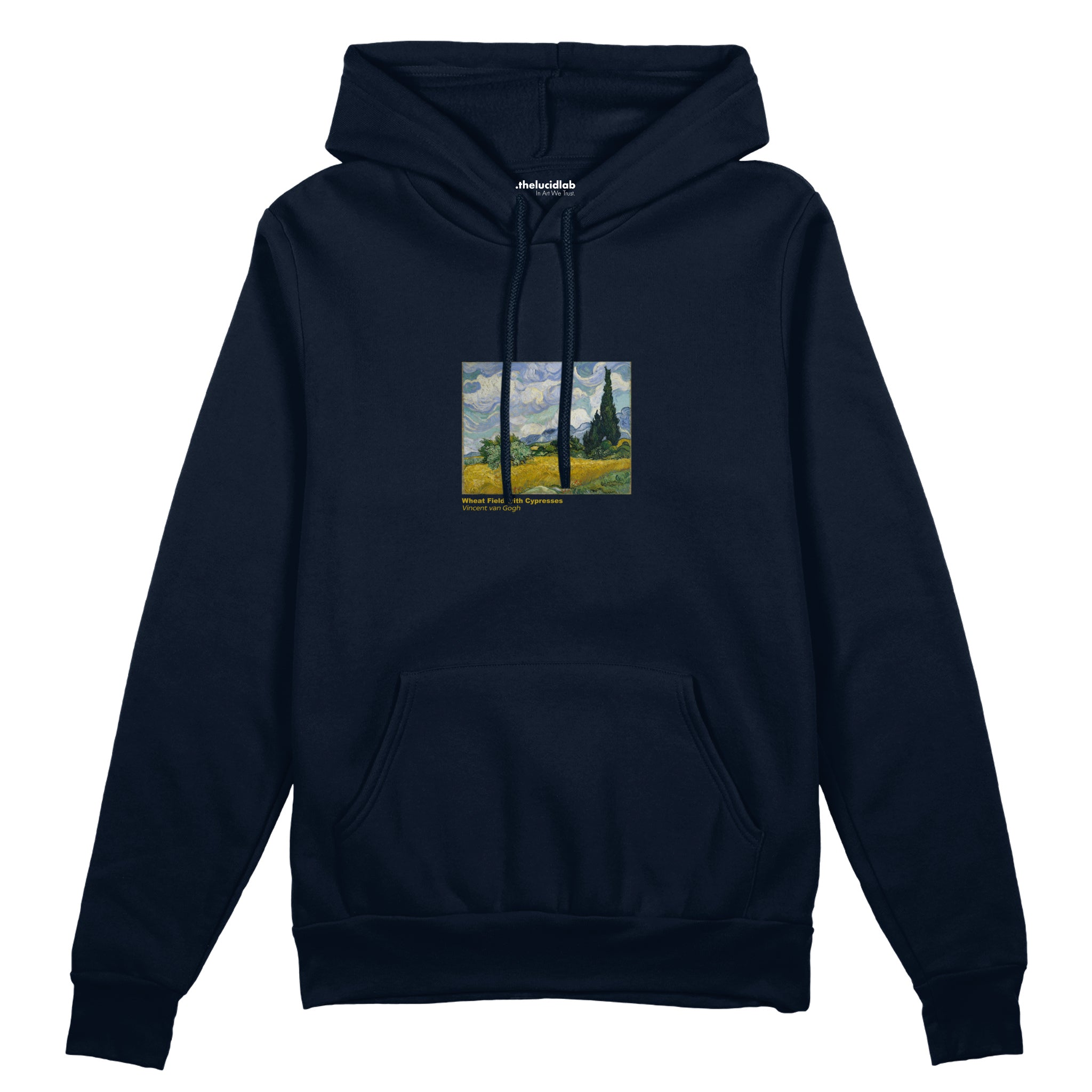 Wheat Field with Cypresses Oversize Hoodie – Lacivert