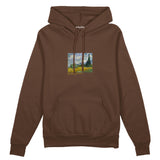 Wheat Field with Cypresses Oversize Hoodie – Kahverengi