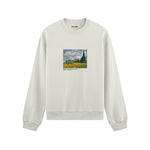 Wheat Field with Cypresses Oversize Sweatshirt – Beyaz