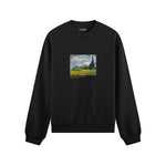 Wheat Field with Cypresses Oversize Sweatshirt – Siyah
