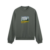 Wheat Field with Cypresses Oversize Sweatshirt – Antrasit
