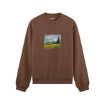 Wheat Field with Cypresses Oversize Sweatshirt – Kahverengi