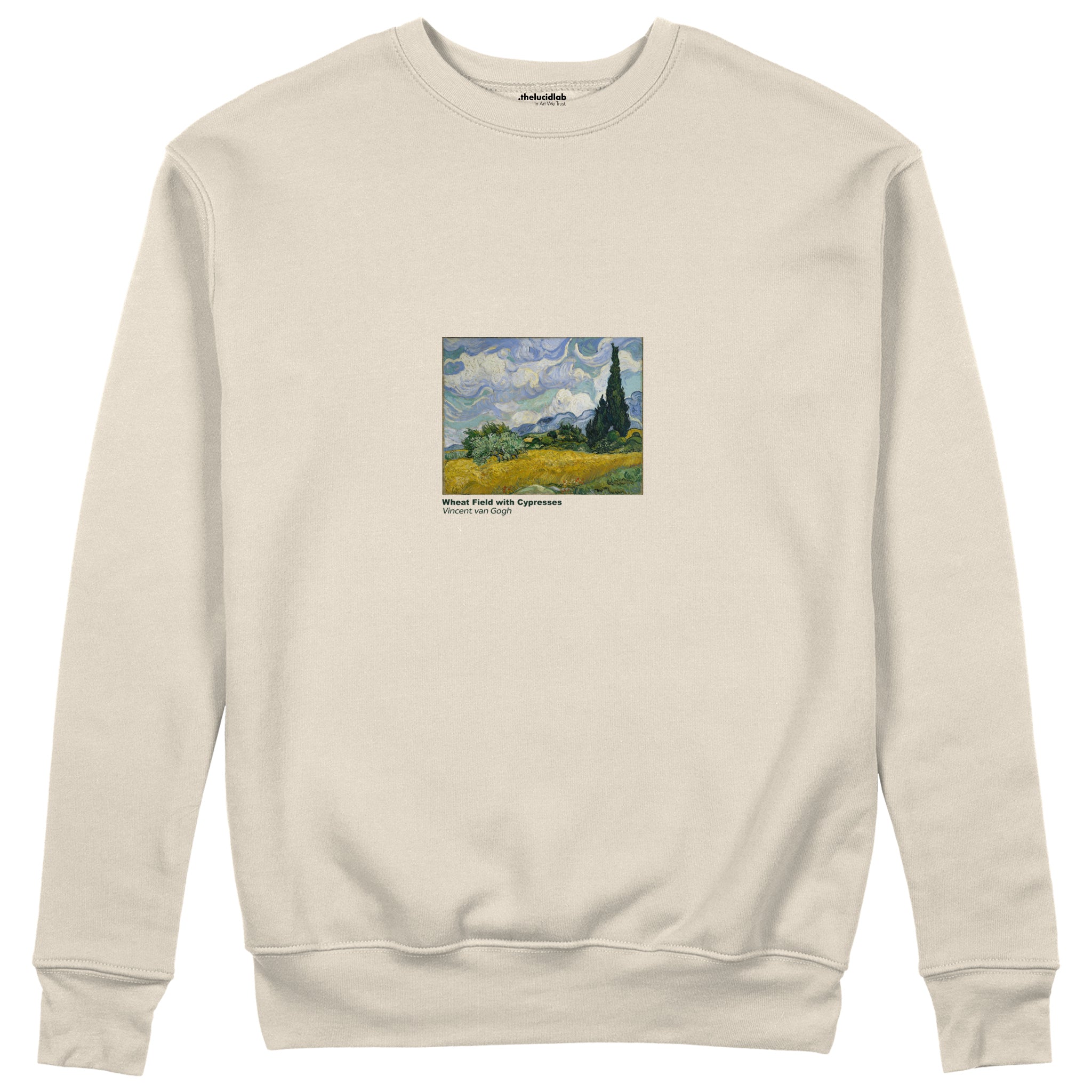 Wheat Field with Cypresses Sweatshirt – Bej