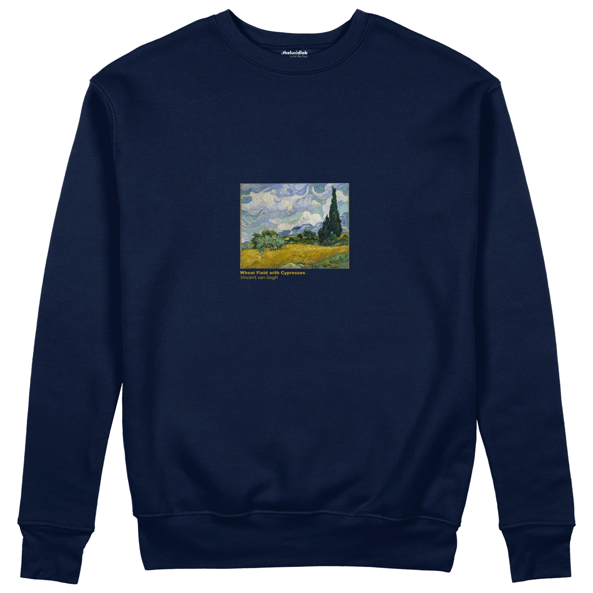 Wheat Field with Cypresses Sweatshirt – Lacivert