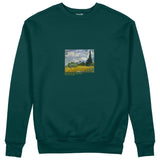 Wheat Field with Cypresses Sweatshirt – Koyu Yeşil