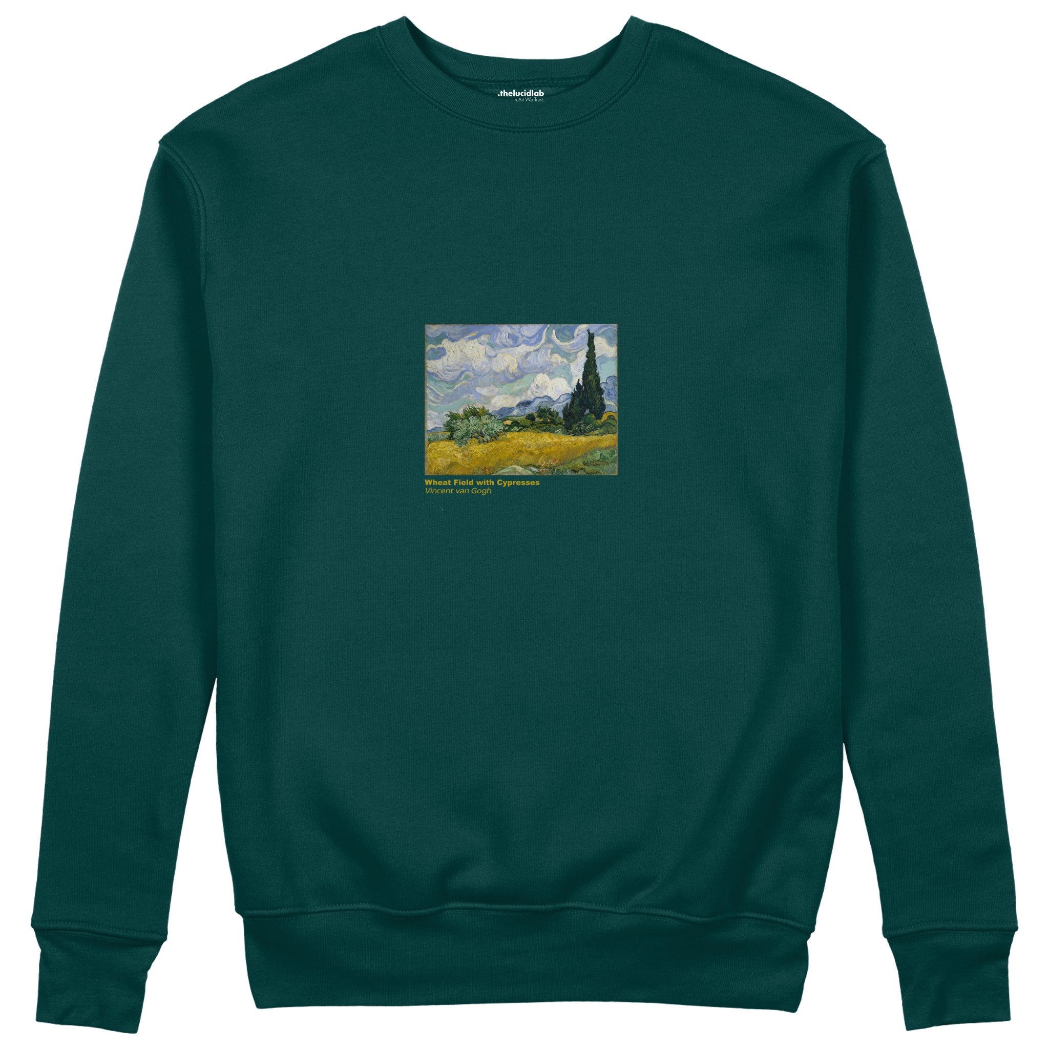 Wheat Field with Cypresses Sweatshirt – Koyu Yeşil