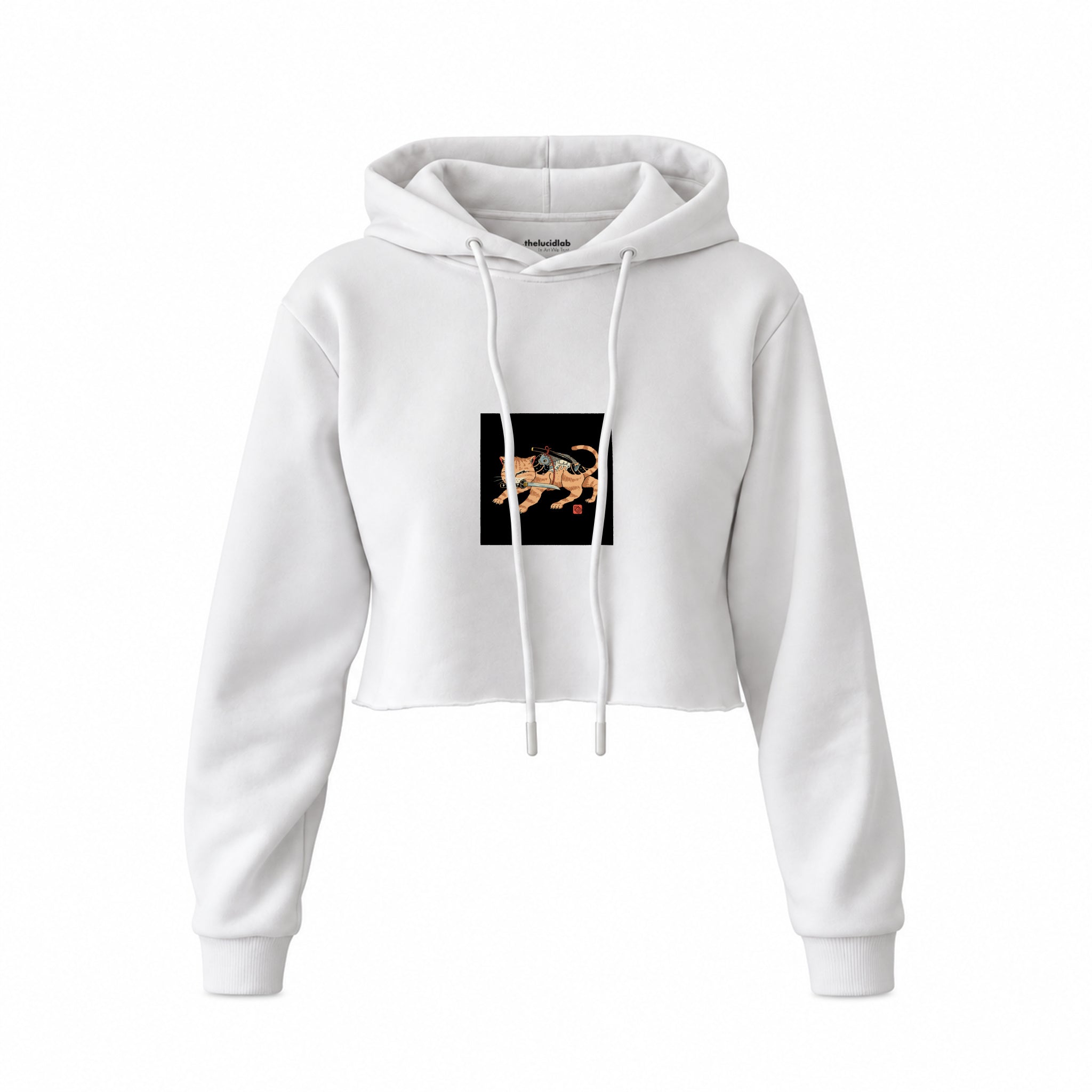 Fierce Catana Crop Hoodie – Beyaz