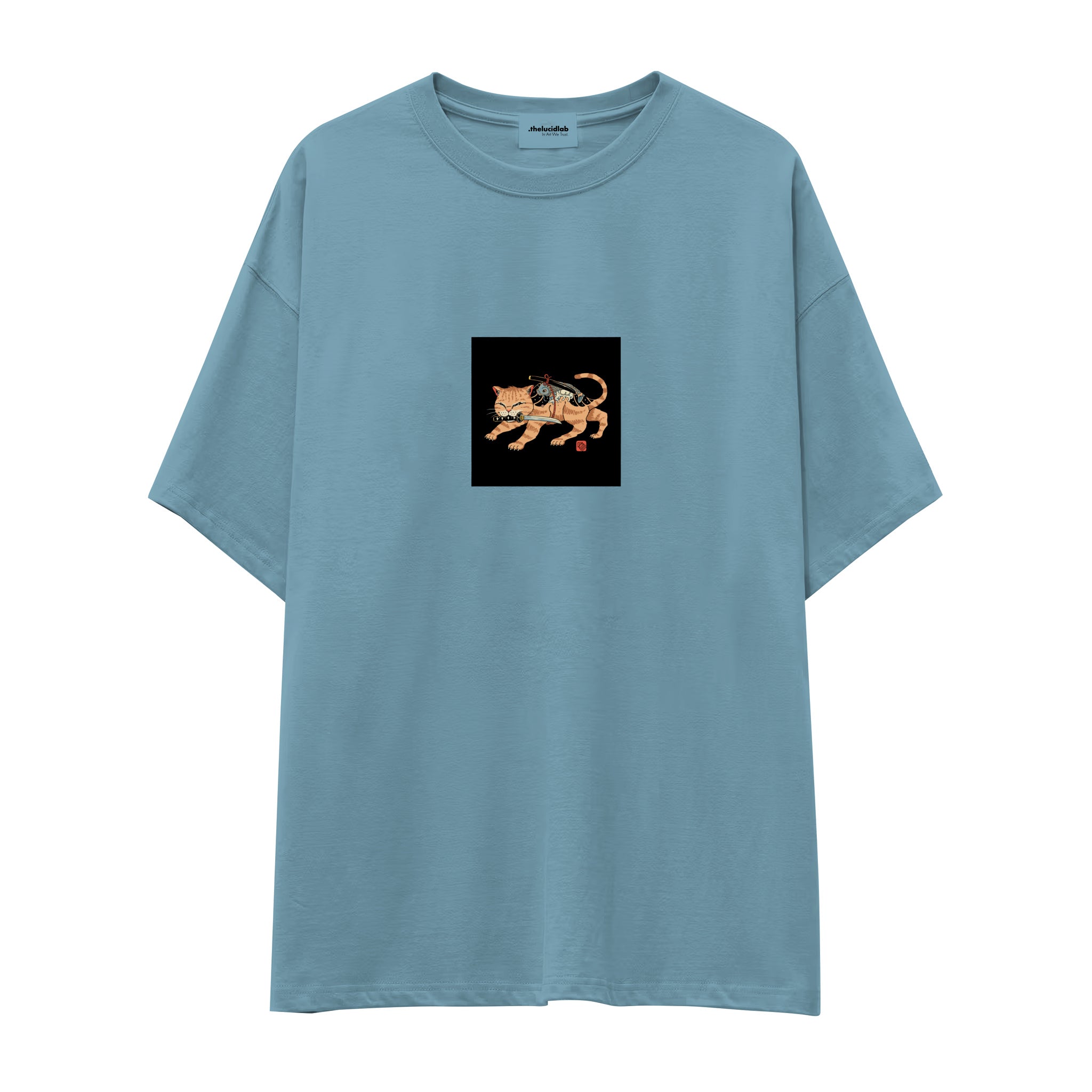 Fierce Catana Oversize Tişört – Çelik Mavi