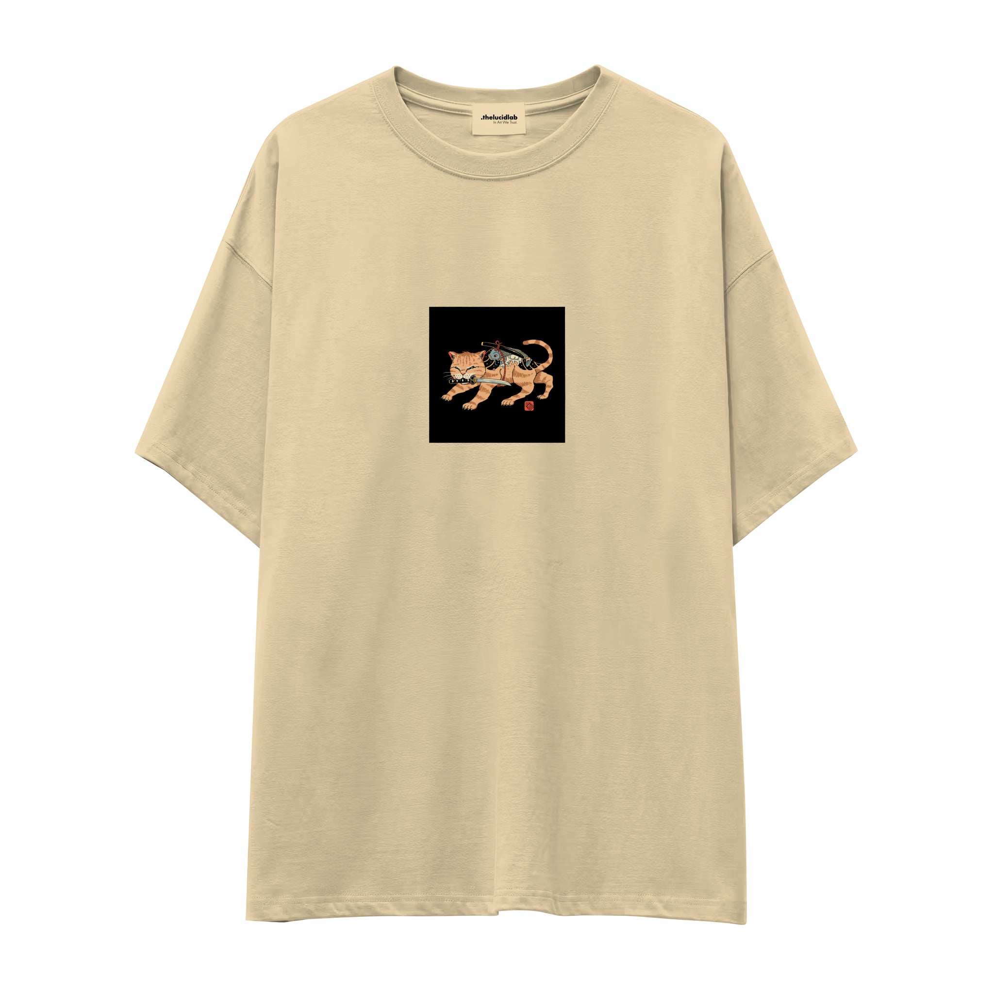 Fierce Catana Oversize Tişört – Krem