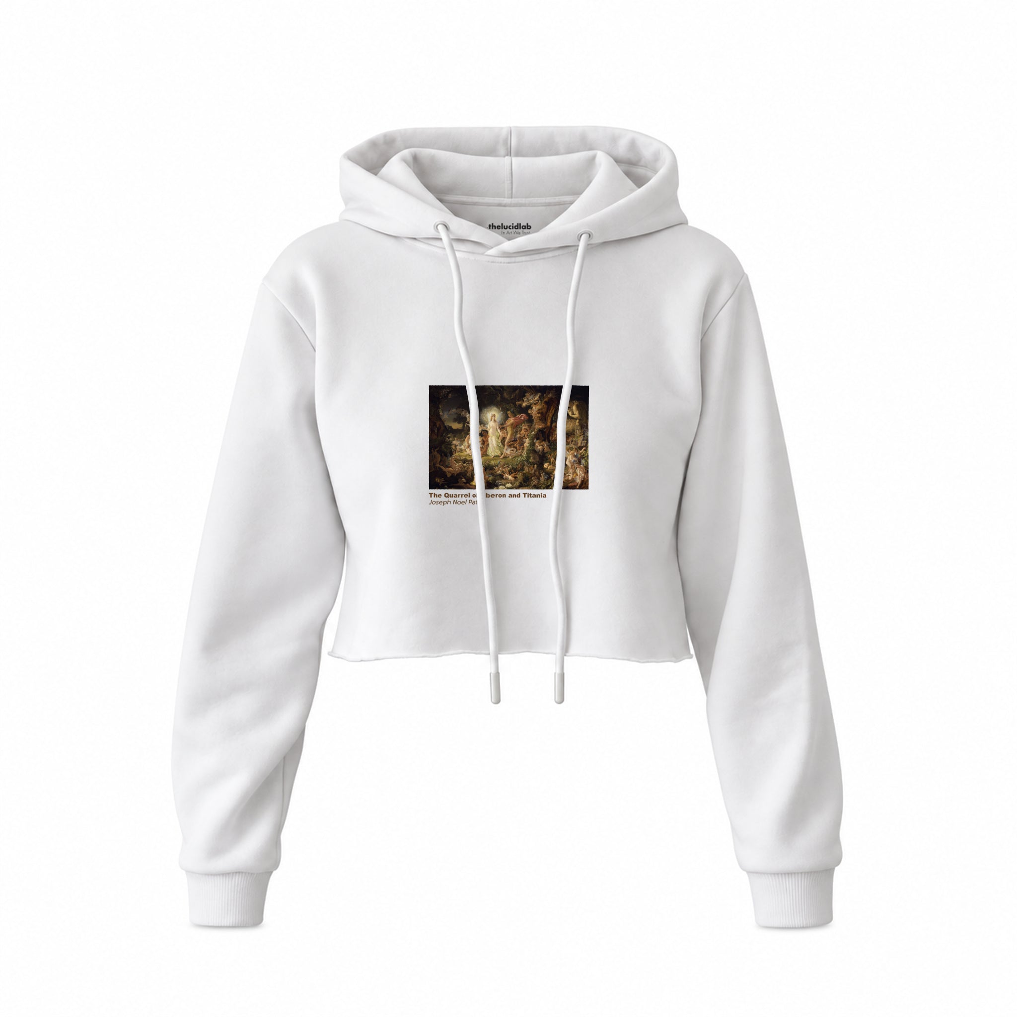 The Quarrel of Oberon and Titania Crop Hoodie – Beyaz